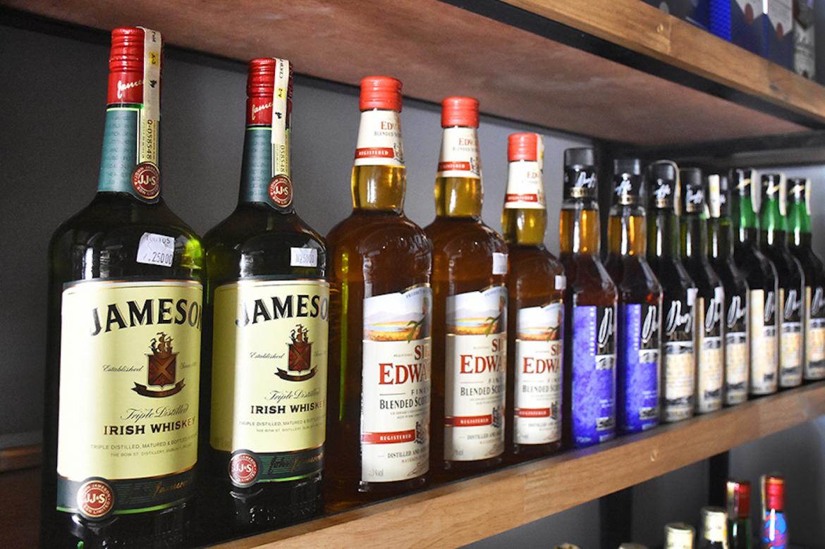 Imported liquor for sale in Yangon. (Frontier)