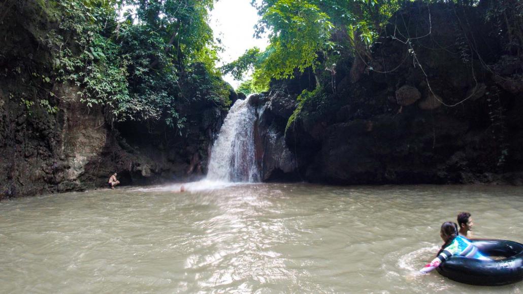 Swimming at Lai Gaing waterfall. (Dominic Horner | Frontier)