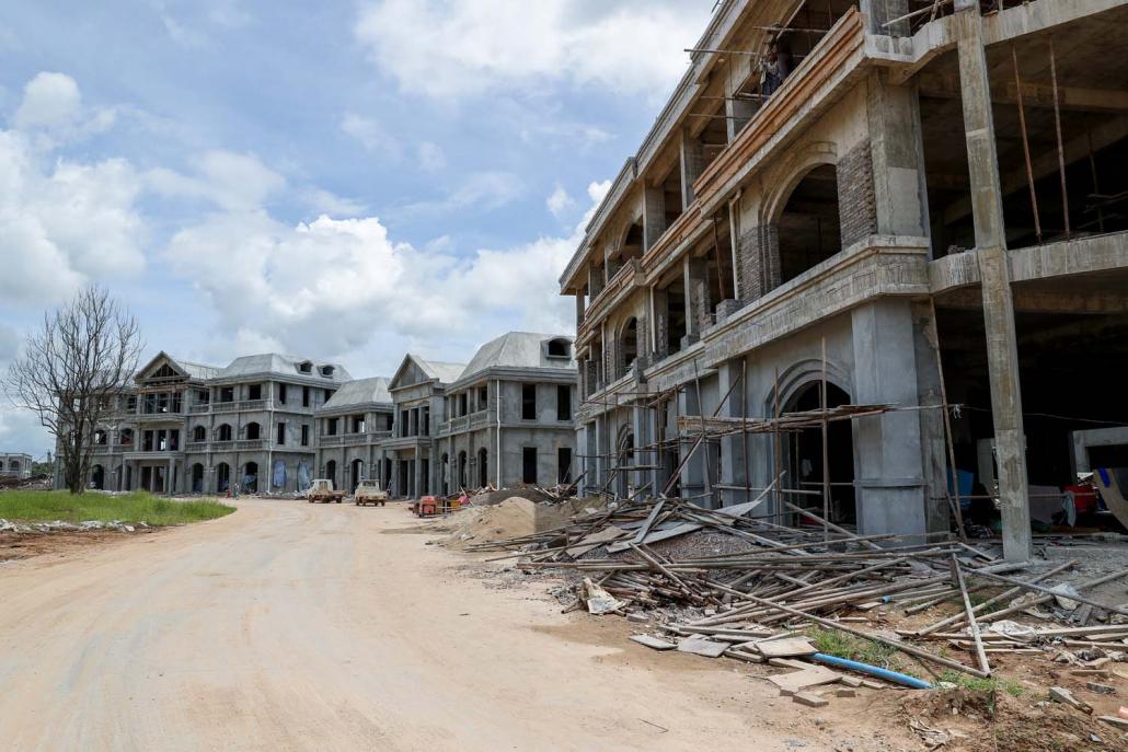 The government has approved a small housing estate project at Shwe Kokko but the BGF and Chinese investors have undertaken work far beyond this initial development. (Nyein Su Wai Kyaw Soe | Frontier)