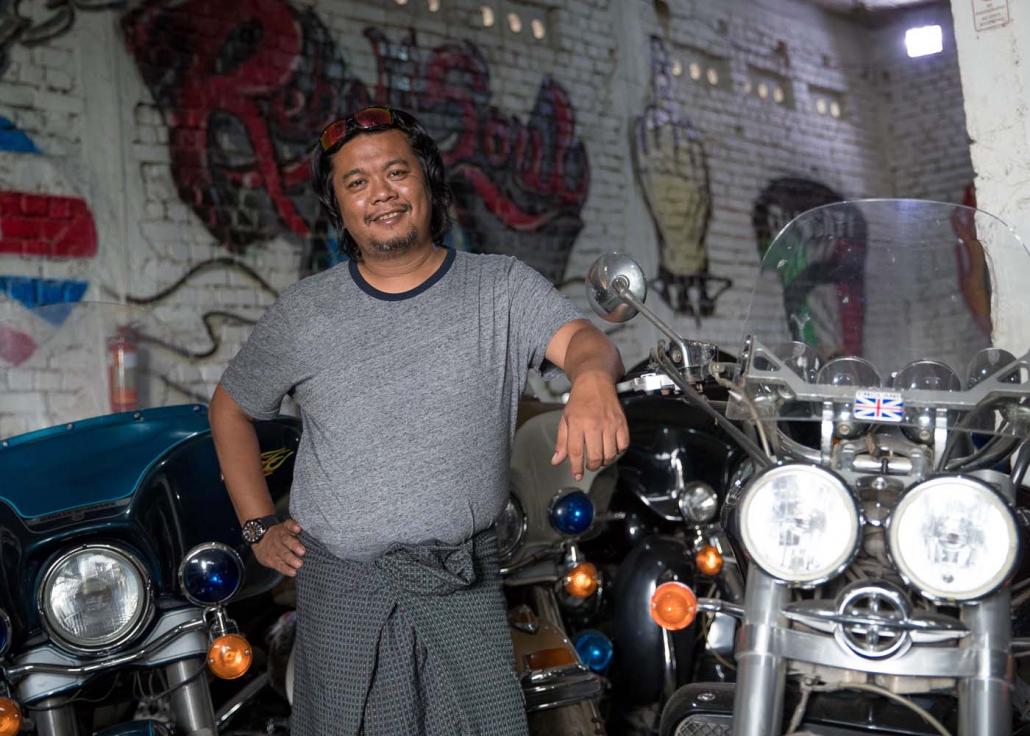 Ko Lynn Ko Ko Tint's passion for motorcycles was sparked by American rock and roll culture and his grandfather's cousin, a tough-as-nails biker. (Nyein Su Wai Kyaw Soe | Frontier)