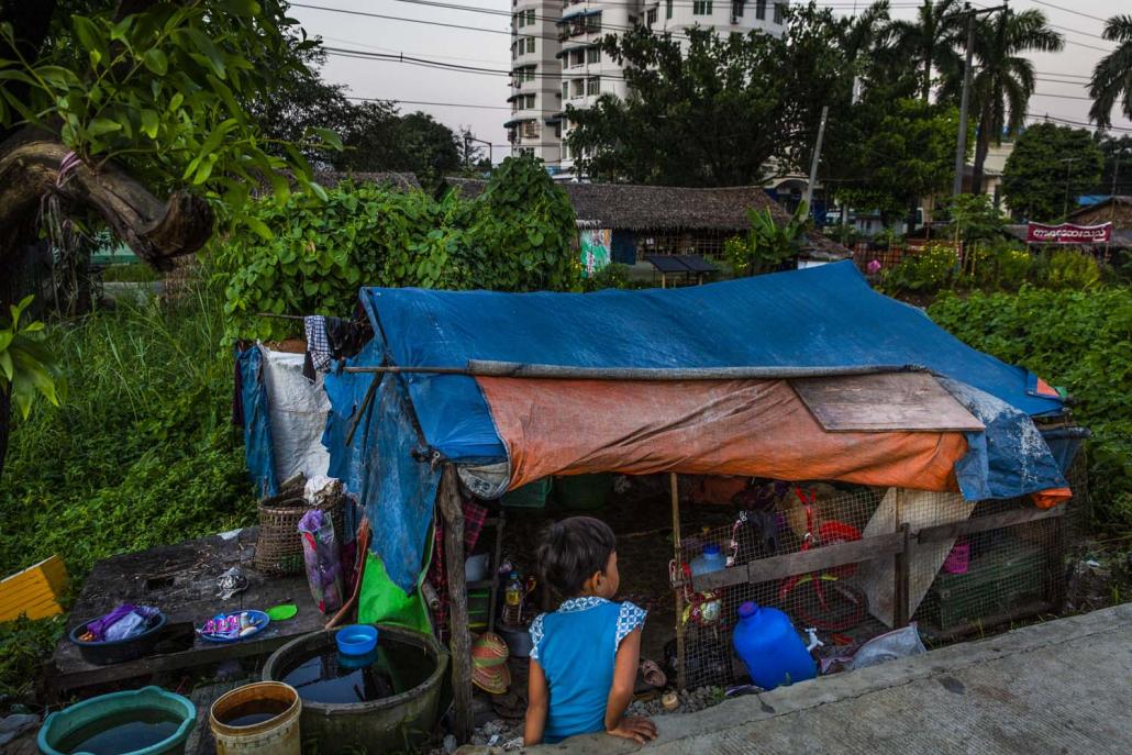 Many of the buildings in Hlaing Tharyar are small, cramped and poorly built. (Hkun Lat | Frontier)