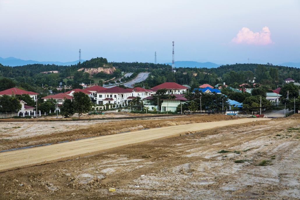 A cleared section of the 90 acres that State Counsellor Daw Aung San Suu Kyi purchased to build a Daw Khin Kyi Foundation training school. (Hkun Lat | Frontier)