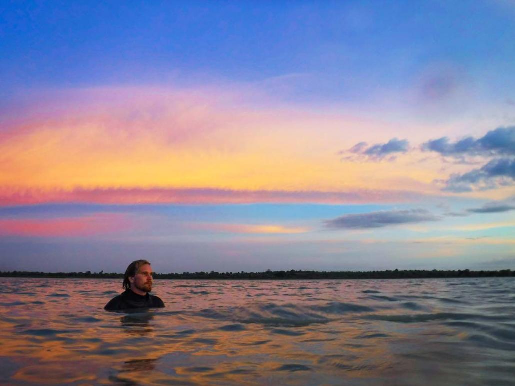 Sunset over Yay Myat Gyi. (Dominic Horner | Frontier)