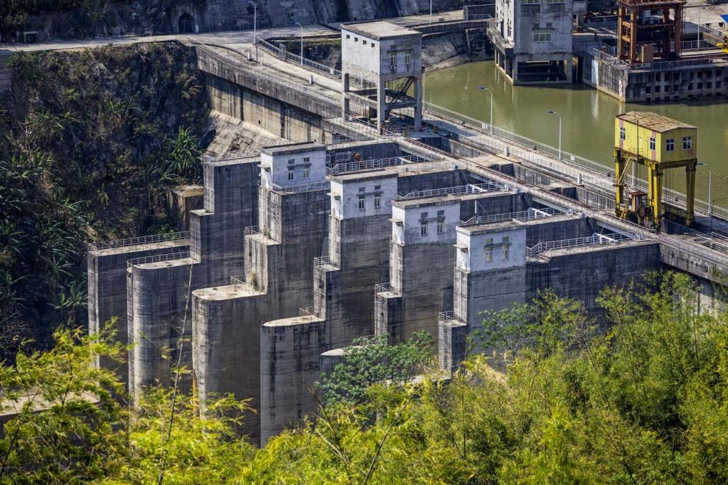 The Darpein dam, seen from a Kachin Independence Army position in Momauk Township, Kachin State. (Hkun Lat | Frontier)