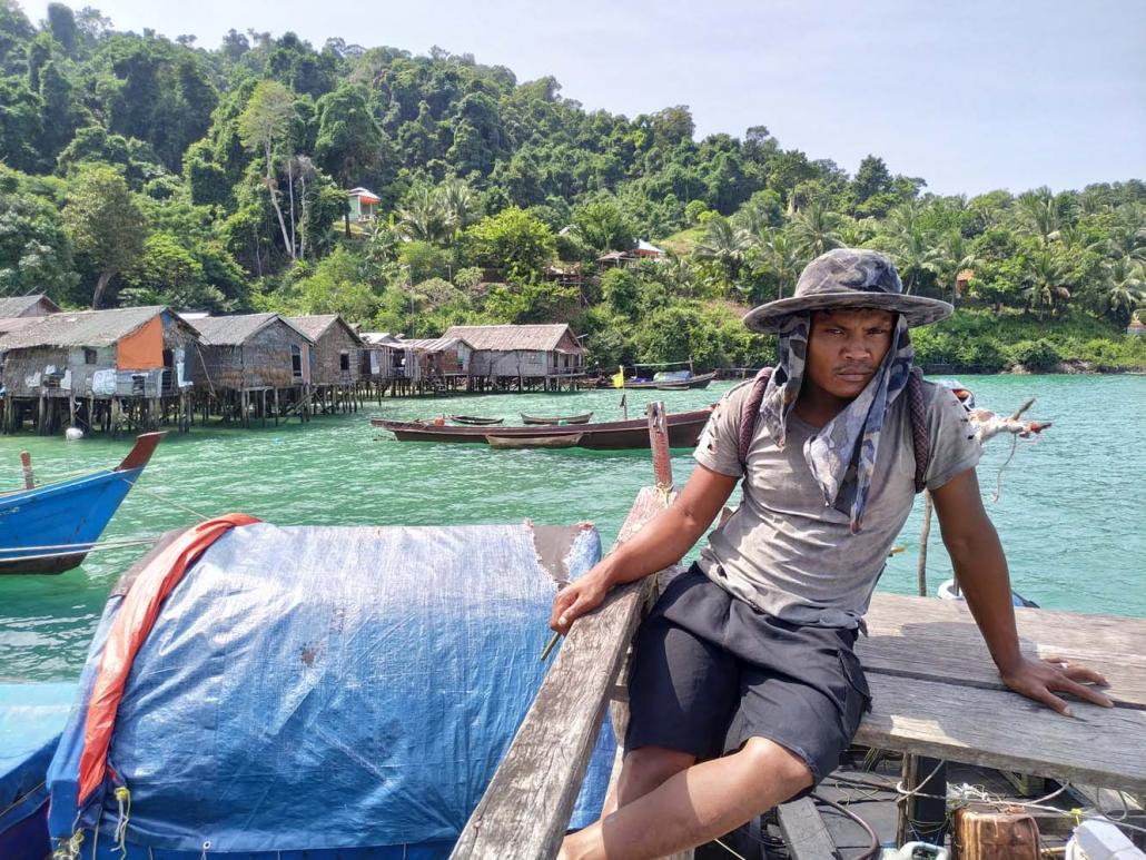A Moken man on Langan Island before a multi-day squid catching trip. (Hein Thar | Frontier)