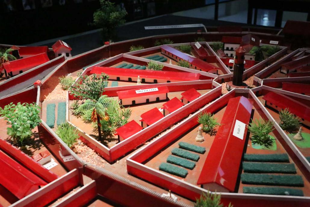 A scale model of Insein prison at the Assistance Association for Political Prisoners museum in Yangon. (Victoria Milko | Frontier)