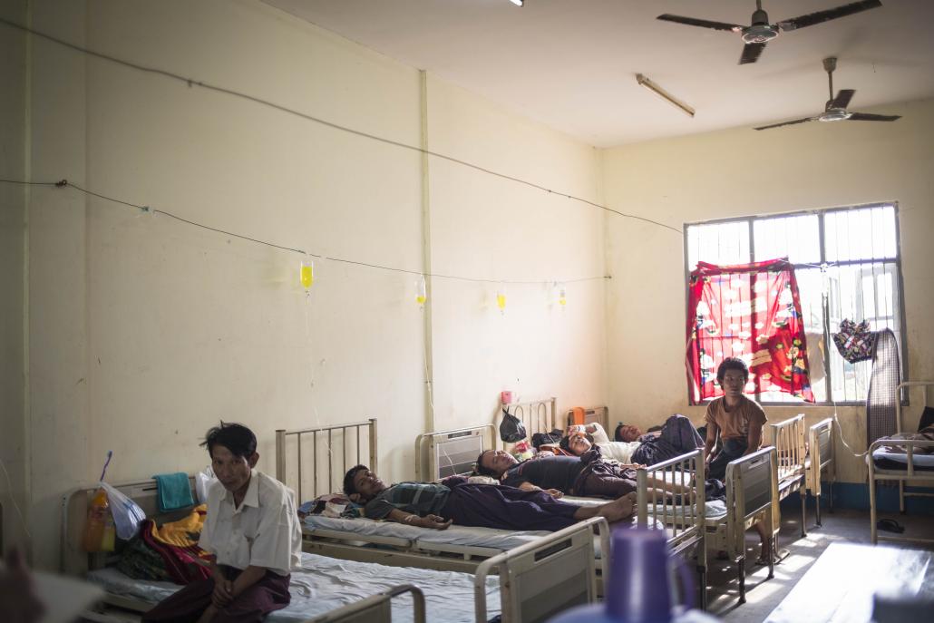 The dormitory of the alcohol unit at Yangon Mental Hospital. (Ann Wang / Frontier)