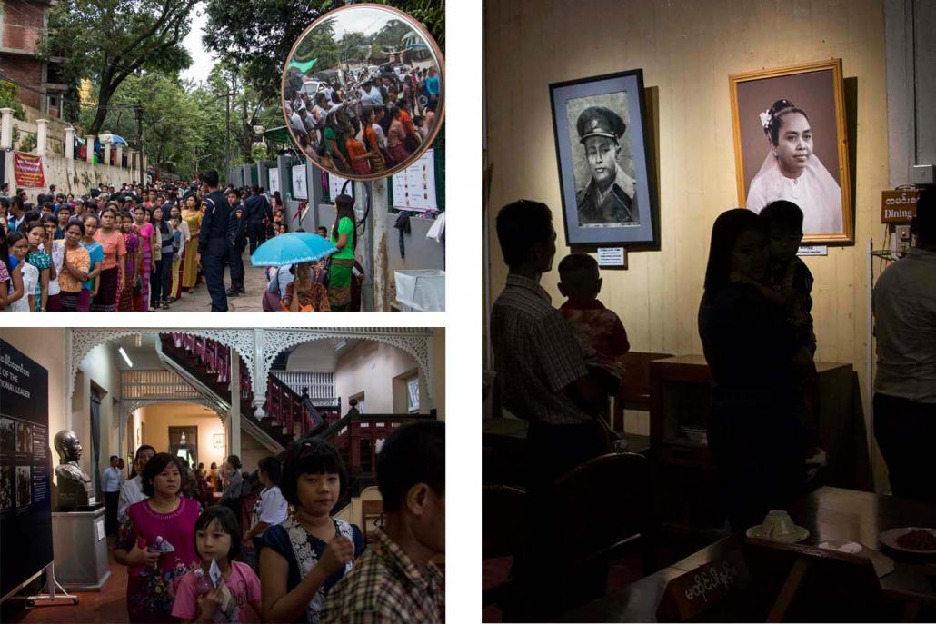 Visitors pay respects at the Bogyoke Aung San Museum in Yangon. (Nyein Su Wai Kyaw Soe | Frontier)