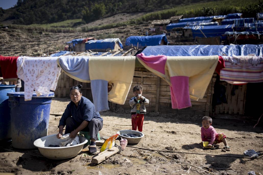 Most young adults do labouring work during the day, while elders are left behind to take care of children. (Ann Wang / Frontier)