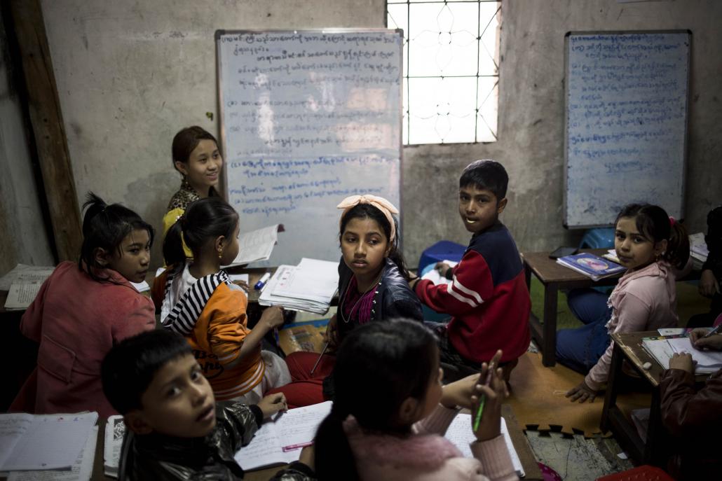 Tawwin Yadana Myanmar School, a school in Ruili that offers degrees certified by the Ministry of Education in Myanmar. (Ann Wang / Frontier)