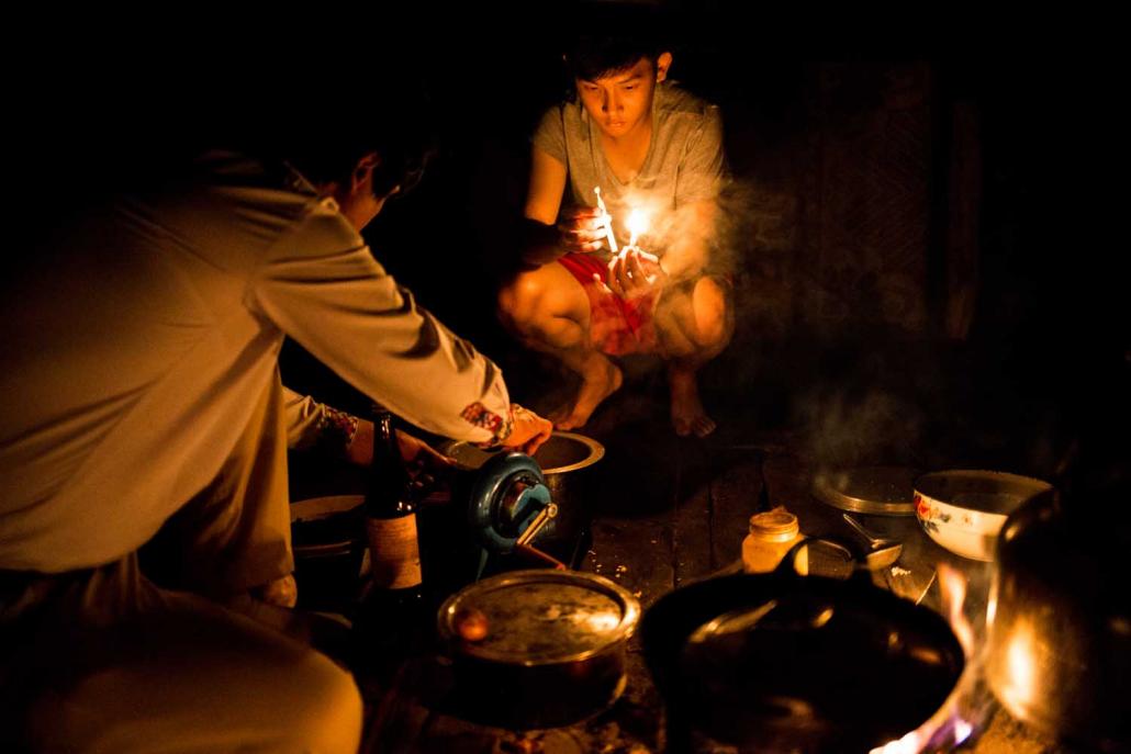 Residents of Putao use candles to provide light at night. (Ann Wang | Frontier)