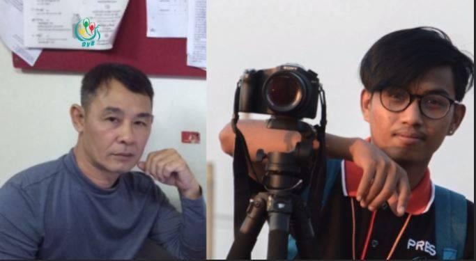 DVB reporters Aye Naing, left, and Pyae Bone Aung. (Courtesy DVB)