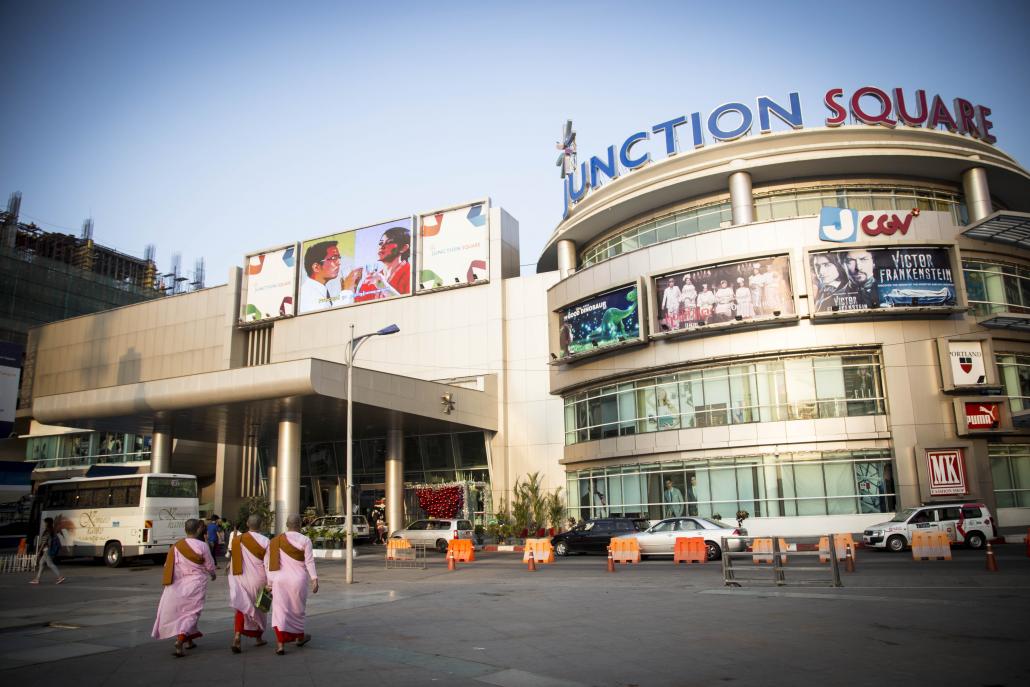 Junction Square shopping centre in Kamaryut Township, Yangon. This was previously the site of the Kyandaw cemetery. (Ann Wang / Frontier)