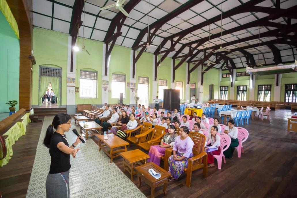 Teachers sit during a session of the British Council's Connecting Classrooms program during a January session in Mawlamyine. (Supplied)