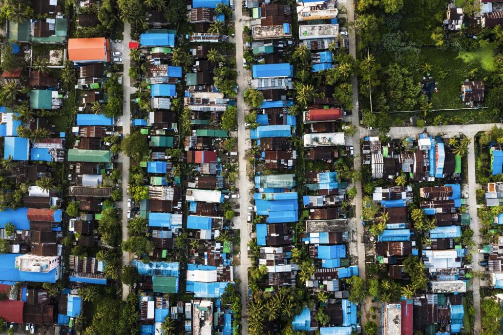 A residential area of Hlaing Tharyar, seen from above. (Hkun Lat | Frontier)