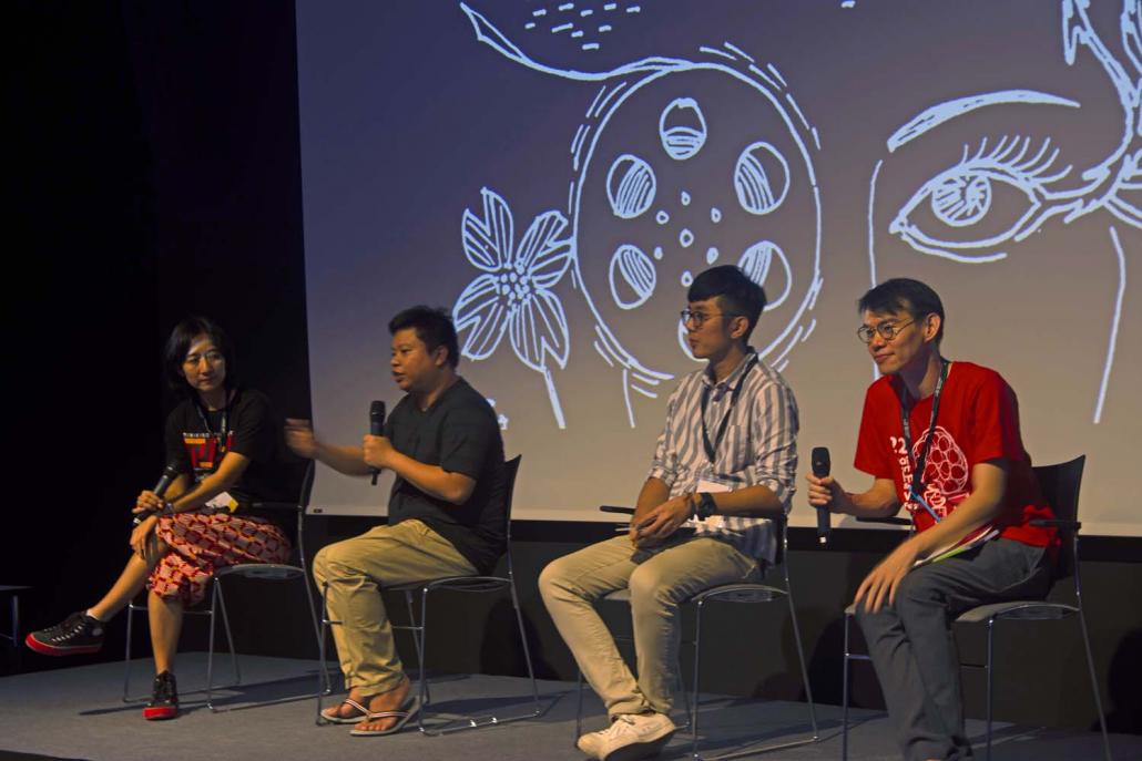 Panel discussion with Fransiska Prihadi, Thaiddhi, Lim Han Loong and Sanchai Chotirosseranee. (Thuya Zaw | Frontier)