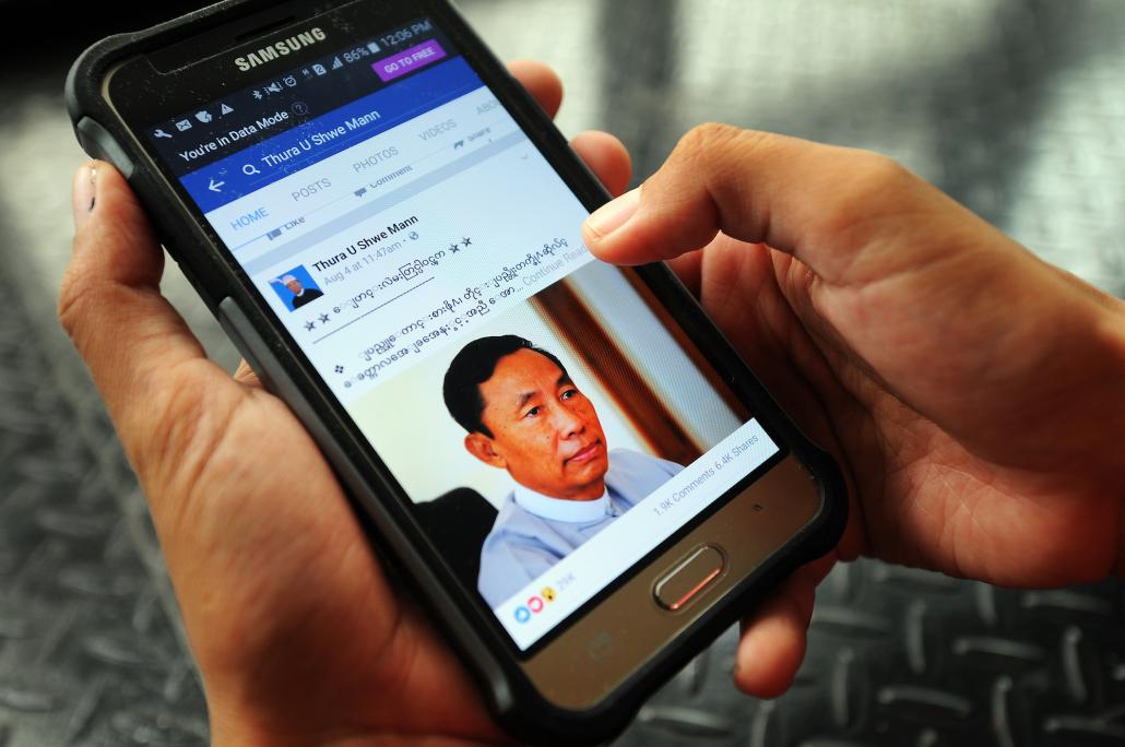 Patrick Kum Jaa Lee speaks to the media. The Kachin activist received a six-month prison term for insulting Senior General Min Aung Hlaing. (Steve Tickner / Frontier)