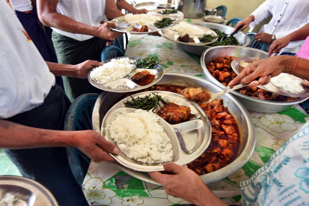 Donors provide all of the food at the Hmawbi social care centre, which has just nine staff to care for its 109 residents. (Steve Tickner | Frontier)