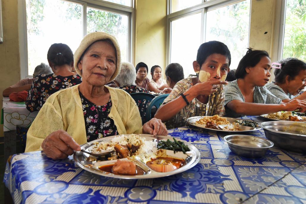 Donors provide all of the food at the Hmawbi social care centre, which has just nine staff to care for its 109 residents. (Steve Tickner | Frontier)