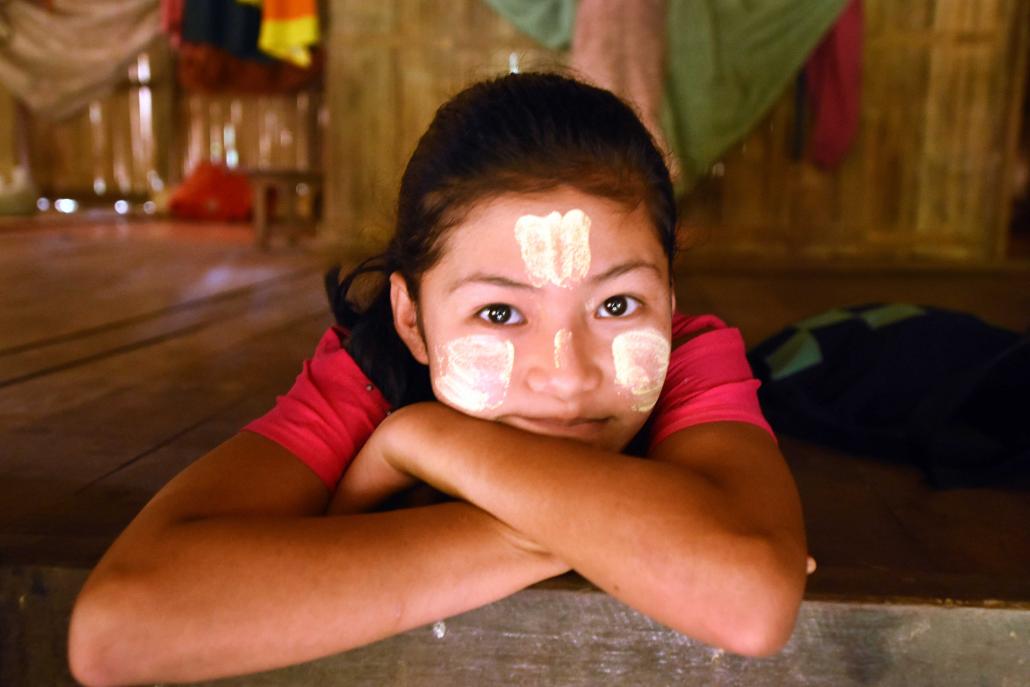 A Karen child at her home in Chaung Sone village, which is inside the proposed Lenya National Park in Bokpyin Township. (Steve Tickner | Frontier)