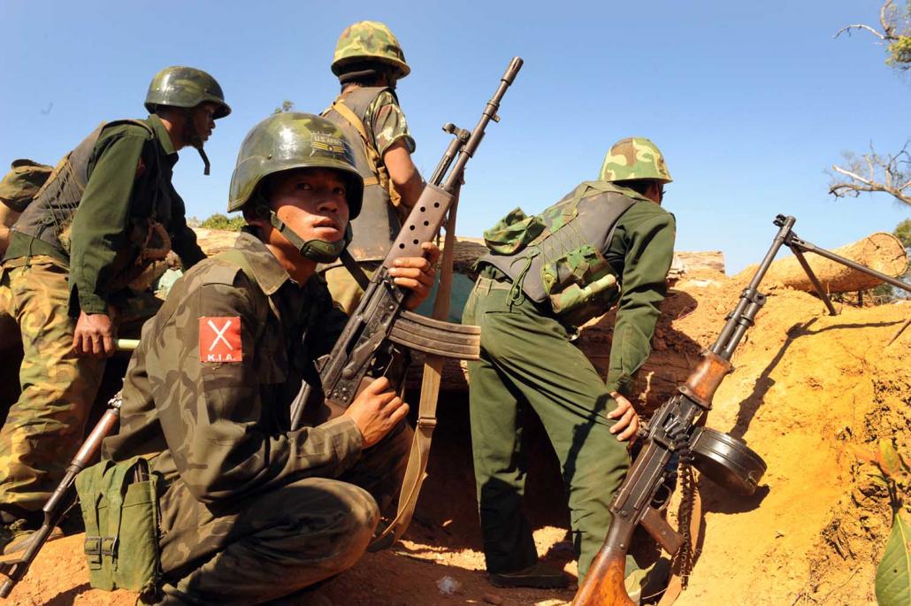 Officials from the Kachin Independence Organization and the Myanmar Army held a meeting in Dali in China’s Yunnan Province on February 1, amid heavy fighting in Kachin and northern Shan states. (Steve Tickner | Frontier)