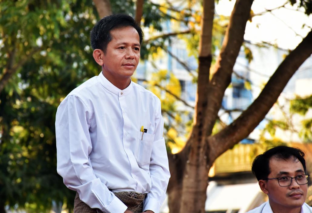 U Luck Thin urged Yangon's residents to vote even if they do not like YCDC. (Steve Tickner | Frontier)