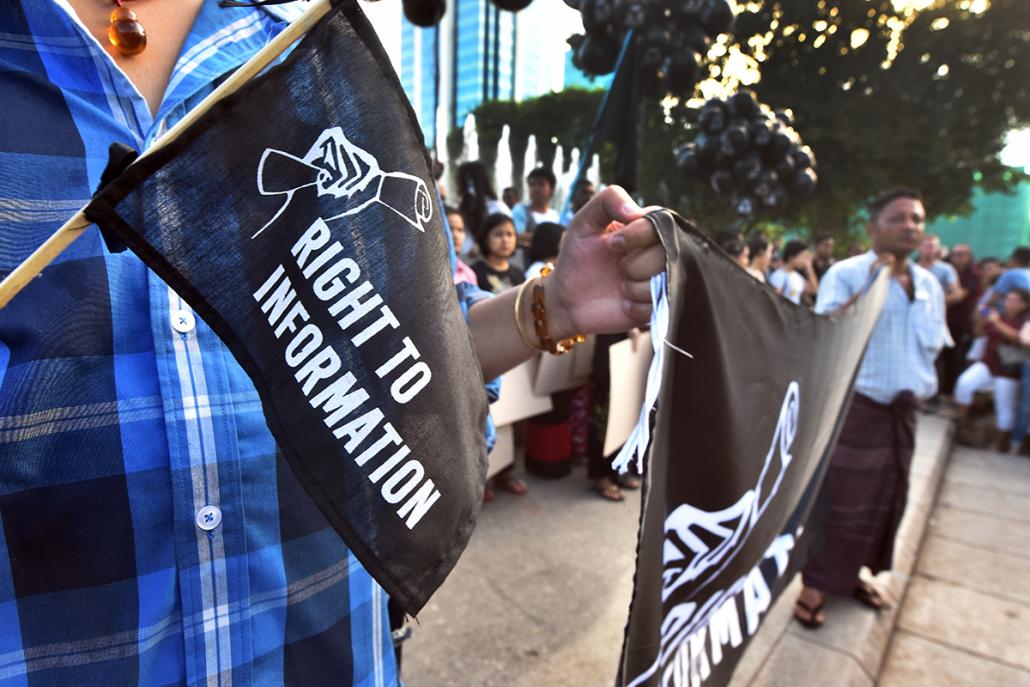 Protestors called for the public's right to information. (Steve Tickner | Frontier)