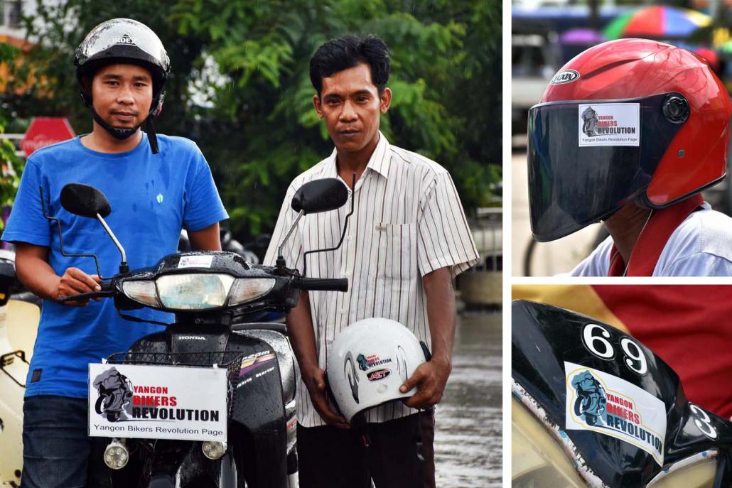 A campaign called “Yangon Biker Revolution” calls for the ban to be lifted in Yangon, starting with North Dagon Township. (Steve Tickner | Frontier)