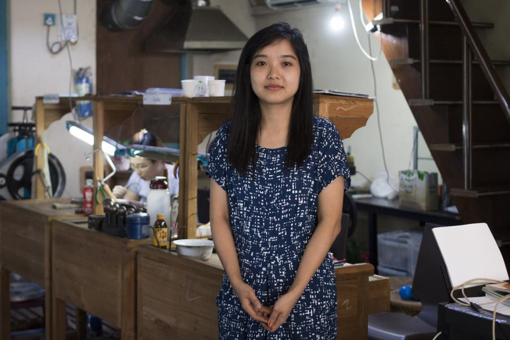 Naw Magnolia is one of three women trainees taking part in a two-year goldsmithing course organised by NGO Turquoise Mountain (Nyein Su Wai Kyaw Soe | Frontier)