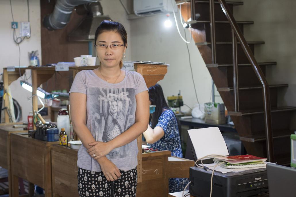 Ma Moh Moh Win is one of three women trainees taking part in a two-year goldsmithing course organised by NGO Turquoise Mountain (Nyein Su Wai Kyaw Soe | Frontier)