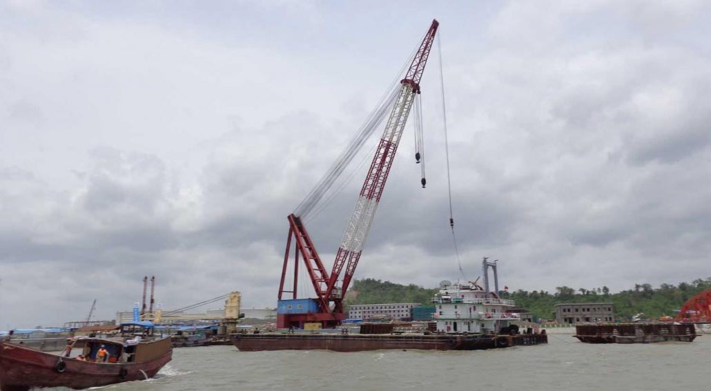 A general view of the deepsea port on Maday Island, near the Kyaukphyu Special Economic Zone in Rakhine State. (EPA)