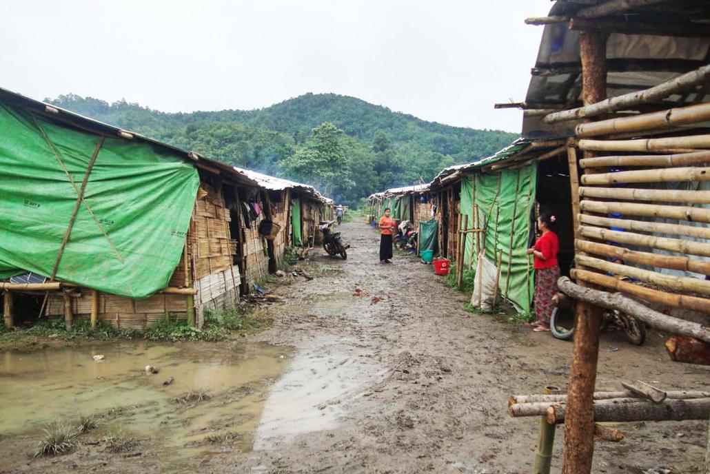 Bamboo longhouses at the Narhee camp for internally displaced persons in southern Shan State. (Khun Yam | Frontier)