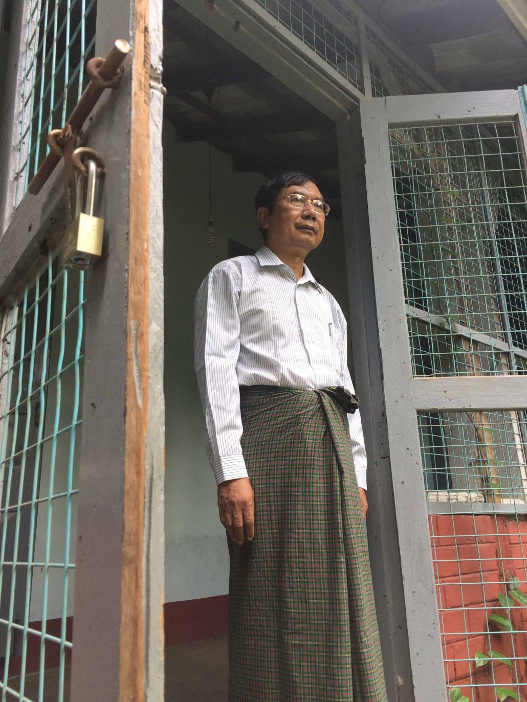 Dr Myint Thein, chairman of the Myanmar Veterinary Association. The association is lobbying the Ministry of Agriculture, Livestock and Irrigation to cancel a planned US$60 million project between MICA and a private developer. (Thomas Kean / Frontier)