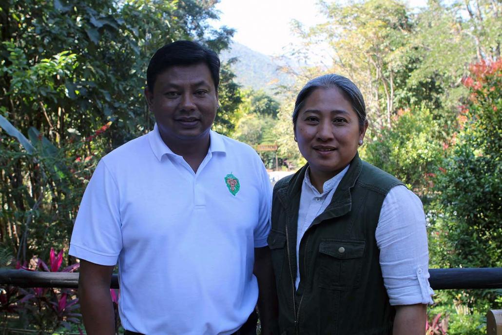 Daw Tin Win Maw and husband U Htun Htun Wynn, who started Green Hill Valley together with relative U Ba Kyaw Than in 2011. (Thomas Kean | Frontier)