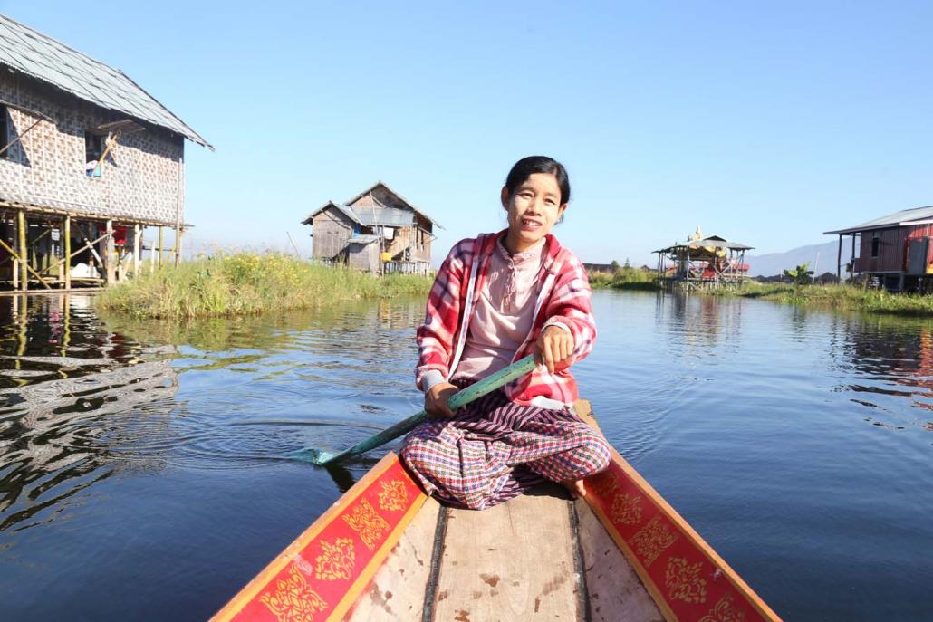 About 90 percent of the profits from Inle Canoe Lady go to the women from Pauk Par village who paddle the canoes. (Sha Miao | Frontier)