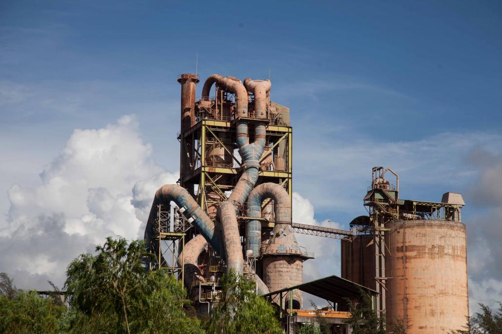 The Myaing Galay cement factory run by the military-owned Myanmar Economic Corporation. A 900 tonnes per day plant was established at the site in the mid 1980s. About a decade ago a second plant was built nearby. (Theint Mon Soe — J / Frontier)