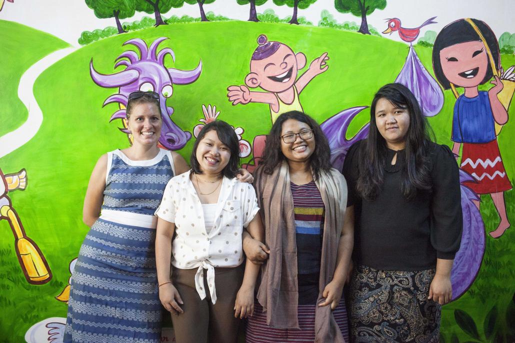 The Third Story Project team at their office in downtown Yangon. (Theint Mon Soe aka J | Frontier)