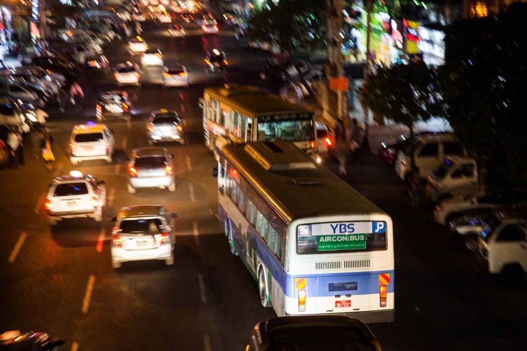 The Yangon Region government has launched an Android app to support the new Yangon Bus Service, which was introduced across the commercial capital on January 16. (Theint Mon Soe — J / Frontier)