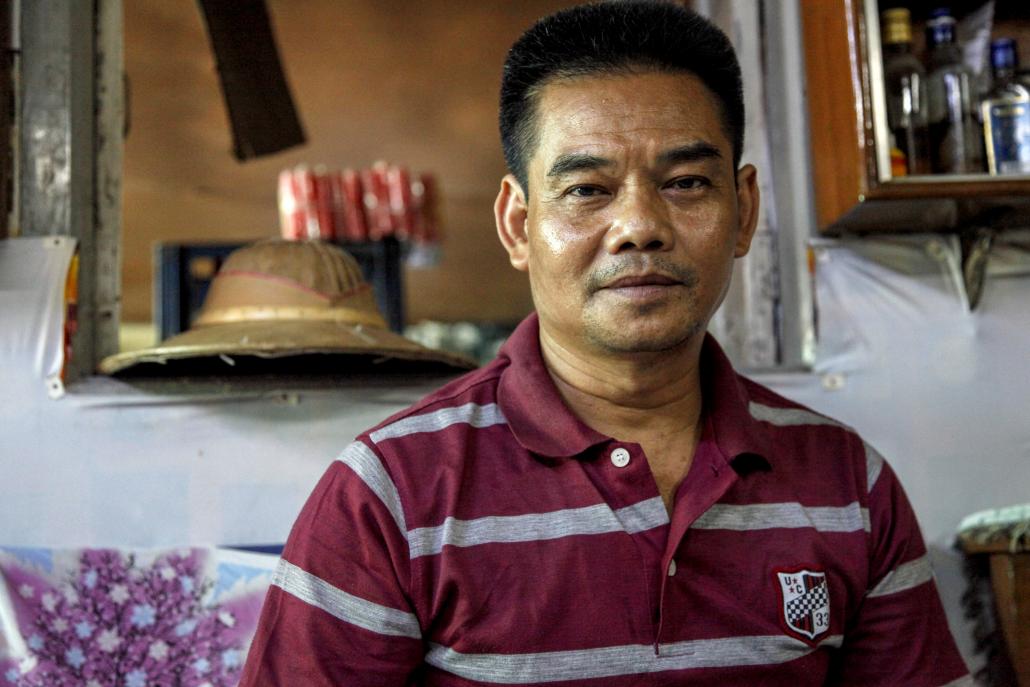 Democracy activist and former political prisoner Ko Htin Kyaw during an interview at his Yangon home on April 20. (J / Frontier)