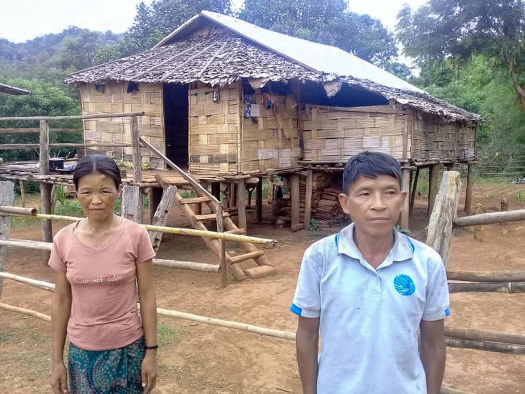 Nangku (left) and Khun Maung Law were finally reunited this year – nine years after he was forcibly recruited. (Khun Yam | Frontier)