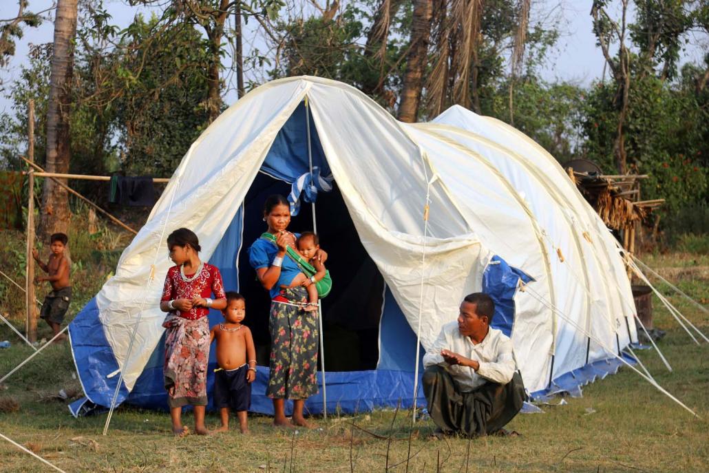 An ethnic Mro refugee family who officials said had returned from Bangladesh (Htun Khaing | Frontier)