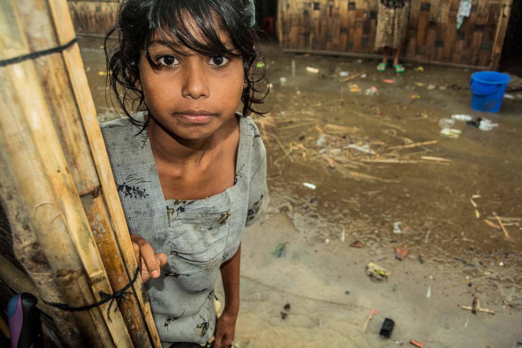 A young child at a Muslim IDP camp in Sittwe. (Maro Verli / Frontier)