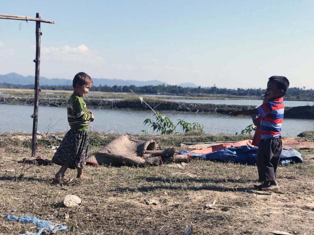 Children in a camp for internally displaced people.