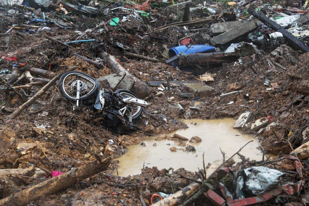 Soil conditions and illegal land clearing contributed to the landslide in Ye Pyar Gone. (Nyein Su Wai Kyaw Soe | Frontier)