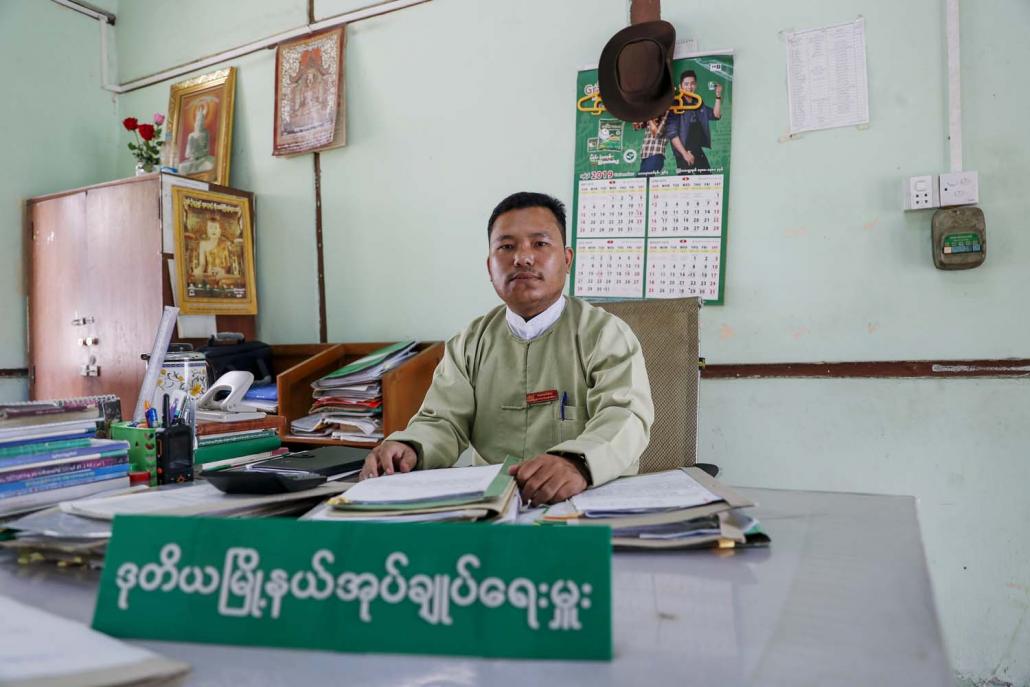 Deputy township administrator U Chit Ko Ko Lin. (Nyein Su Wai Kyaw Soe | Frontier)