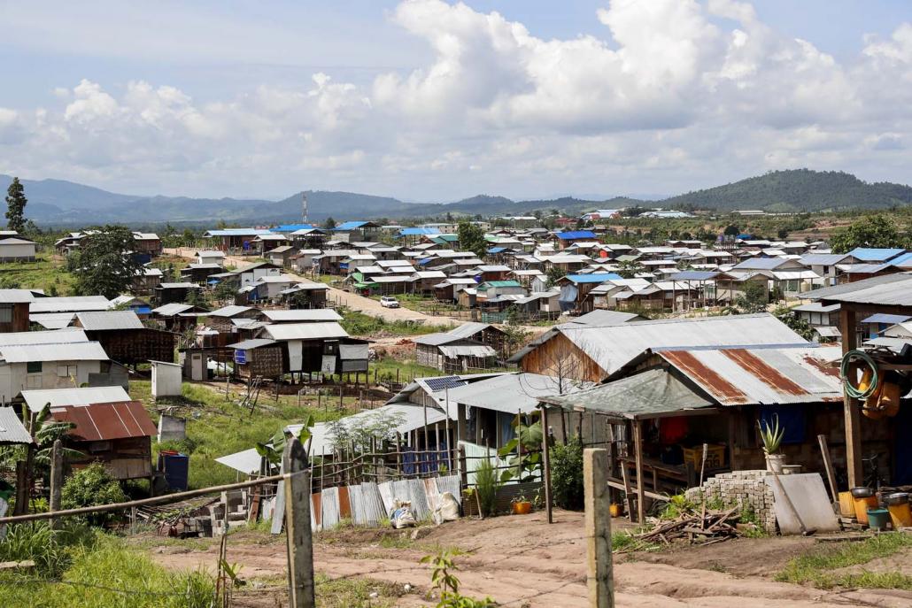 The relocation site for people displaced from Shwe Mya Sandi. (Nyein Su Wai Kyaw Soe | Frontier)