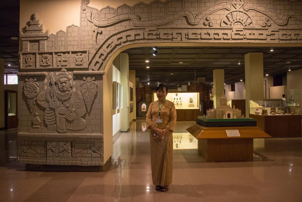 National Museum director Nang Lao Ngin. Visitors "see the beautiful displays, but they do not understand the difficulties behind the scenes", she says. (Nyein Su Wai Kyaw Soe | Frontier)