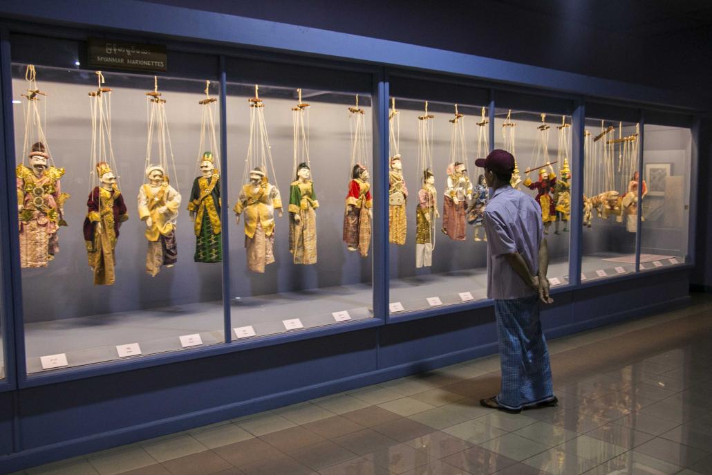 A puppet display at the National Museum in Yangon. (Nyein Su Wai Kyaw Soe | Frontier)