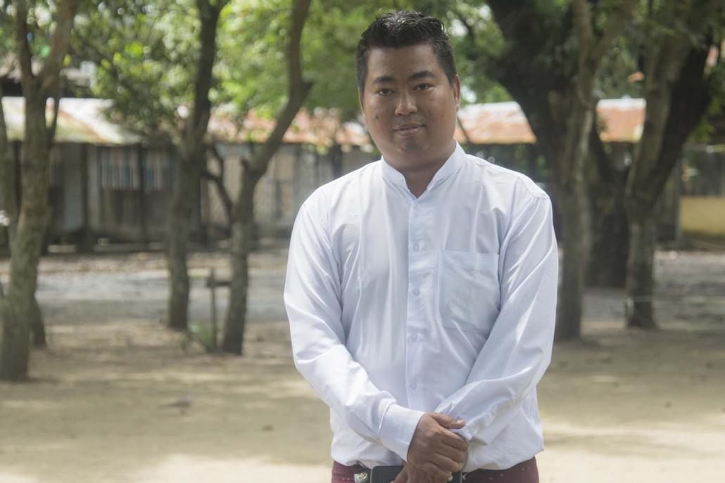 Ko Zayar Htun is a member of the Clean Yangon network that was formed last year to collect waste in public areas and visit schools to promote education. (Nyein Su Wai Kyaw Soe | Frontier)