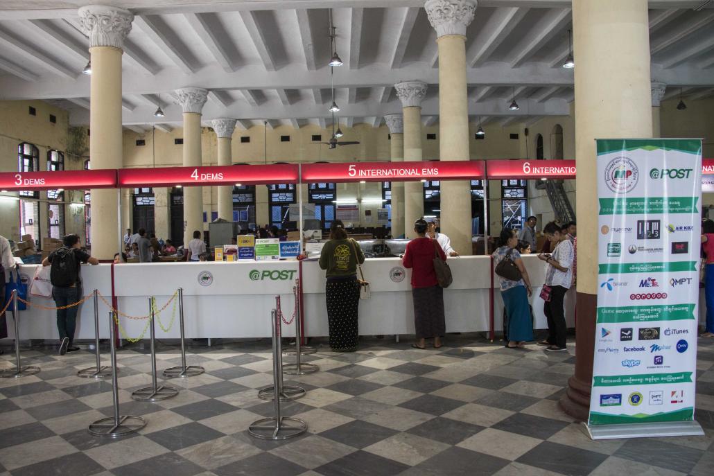 The Myanmar Post central office in downtown Yangon. (Nyein Su Wai Kyaw Soe | Frontier)